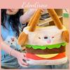 Dog Plush Hamburger Backpack Large Capacity Handbag Cute Kids Gift Birthday