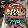Винтажная металлическая жестяная табличка Route 66 Калифорния Настенное искусство Домашний бар Декор гаража