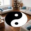 Tai Chi Yin-Yang Pattern Flannel-printed round floor mats are slip-resistant Suitable living room bedroom terrace garden carpets