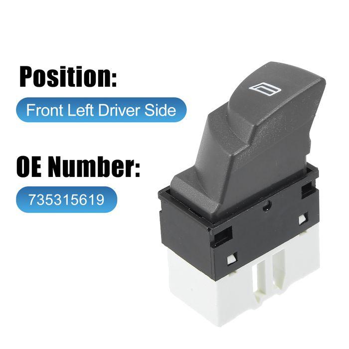 Lève-vitre X AUTOHAUX Bouton Lève Vitre pour Fiat Ducato II FL 2002-2006 Fenêtre Commutateur Conducteur Côté 735315619 Remplacement