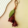 Leather Pu Flower Keychain Hanger Bag Decoration Lovely Tulip Bag Pendant  Luggage Accessories