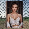 Винтажная металлическая арт-вывеска 8x12 дюймов Элегантный кружевной бюстгальтер Настенный декор для дома, бара, кафе, офиса