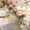 Easter Garland Artificial Floral Spring Garland with Foam Eggs Flowers for Mantle Fireplace Easter Party Indoor Outdoor Decoration