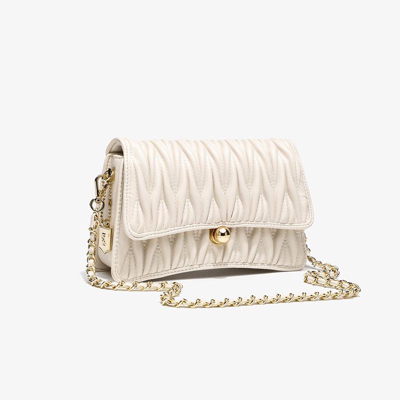 Высококлассная сумка Sense Light Luxury French Niche Fold White Bag Женская сумка-мессенджер для работы, сумка через плечо, сумка-цепочка, сумка подмышку