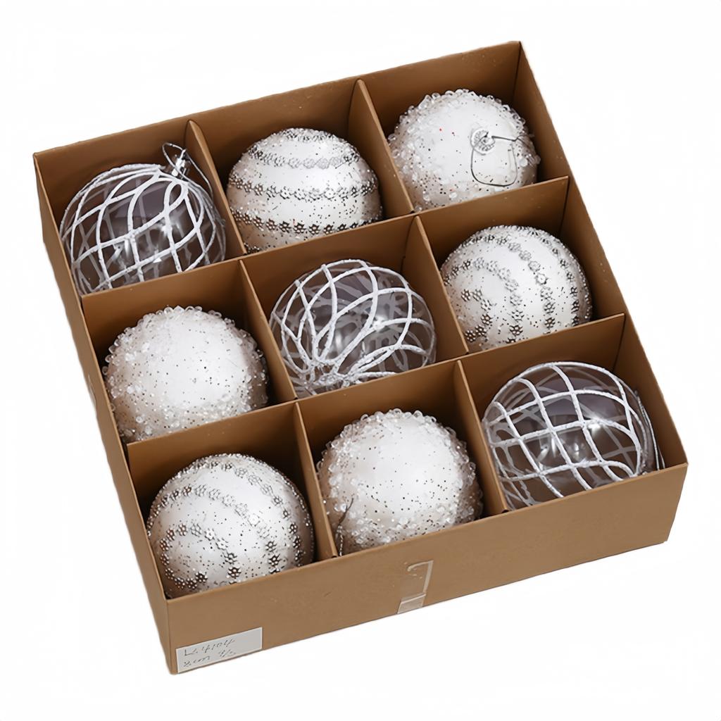 8CM 9Pcs Christmas Ball Ornament Christmas Tree Holiday Decoration Home Christmas Decoration Accessories