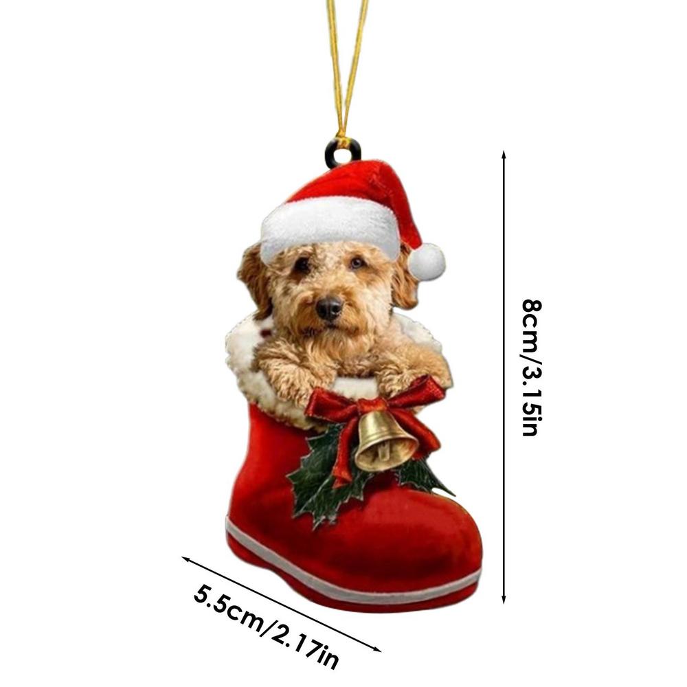 Cute Puppy Christmas Tree Hanging Ornaments Dog Shaped Stocking Pendants Christmas Decorations For Home Xmas Gifts New Year 2025