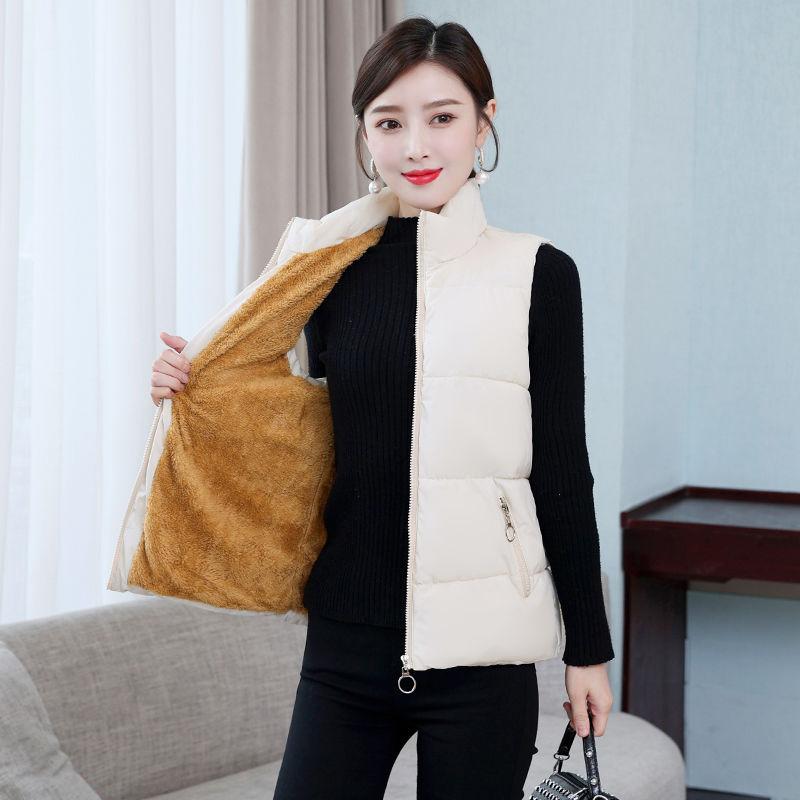 Thickened Warm Vest for Women Loose-Fit Sleeveless Coat with Short Padded or Autumn and Winter