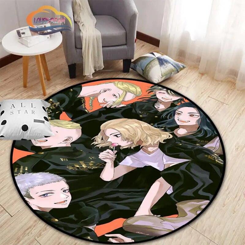 Аниме Токио Мстители круглый ковер мультфильм коврик для гостиной кухни столовой детские коврики коврик для йоги