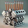 V6/V8 Engine Shaped Desk Organizer Crafts Pencil Organizer Desktop Decor  Accessories