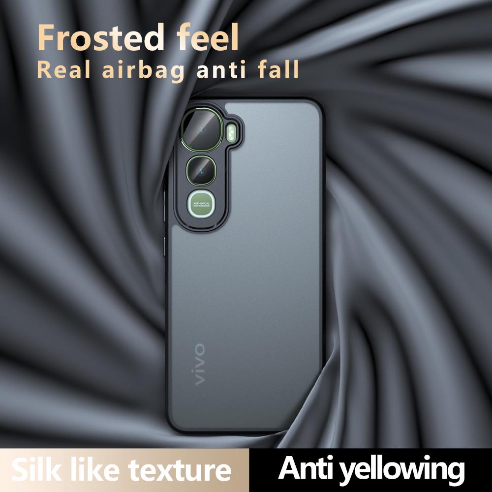 For vivo Y400 4G Case Skin-Touch TPU + PC Matte Phone Back Cover, Transparent Black