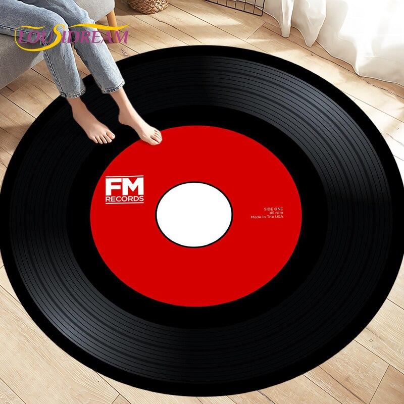 Виниловая пластинка с классической музыкой, круглый ковер, ковры для украшения стула в гостиной, мягкий нескользящий напольный коврик для детских игр