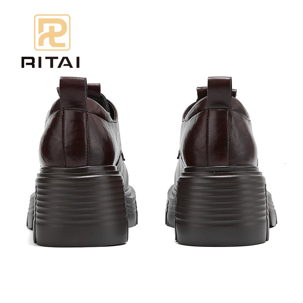 Женские кожаные туфли на шнуровке, увеличивающие рост, туфли на толстой подошве, удобные повседневные туфли в стиле ретро