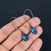 Blue Topaz Earrings, Copper Electroformed Gemstone Jewelry, Handmade Earrings, For Thanksgiving