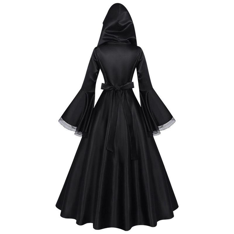 European and American Plus-Size Gothic Long Dress for Women, Renaissance Cosplay Costume, Halloween Ball Cosplay Performance Outfit.
