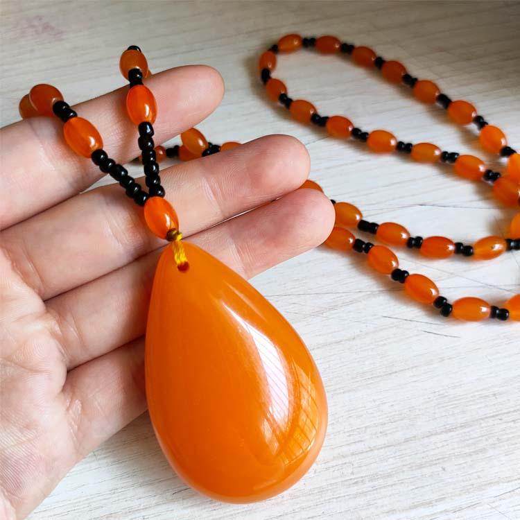 Этнический стиль бисерная подвеска из янтаря цепочка для свитера