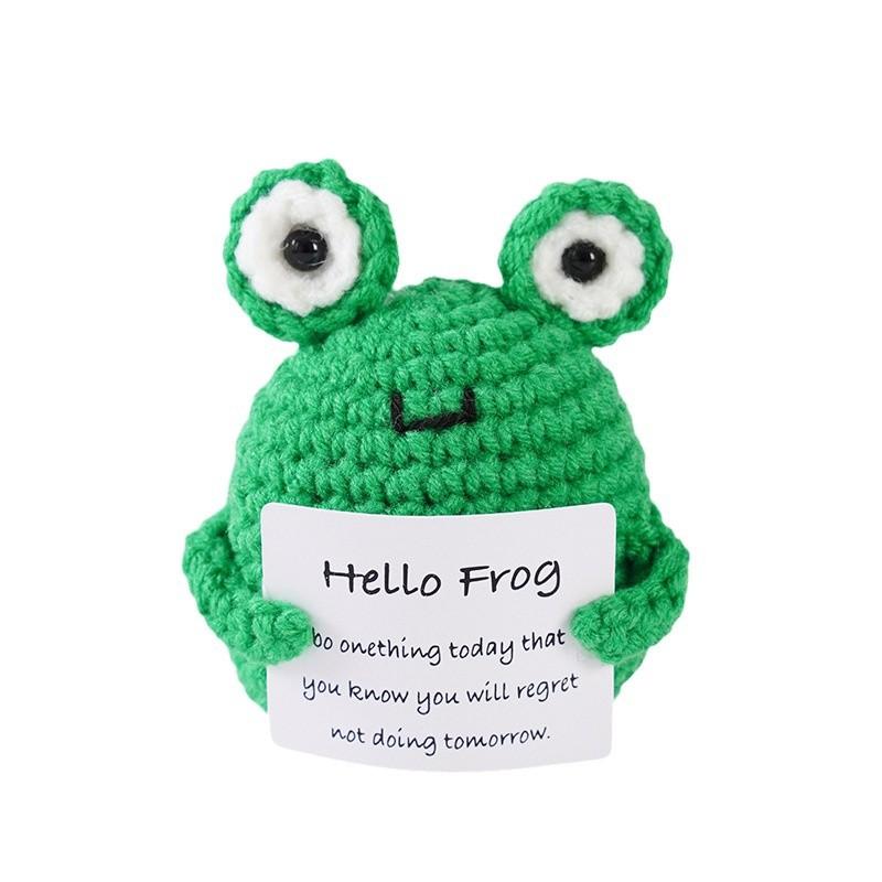 Handmade Knitted Positive Energy Bee Hug Pocket Doll With Affirmation Card Personalized Crochet Bee Doll Home Room Decoration