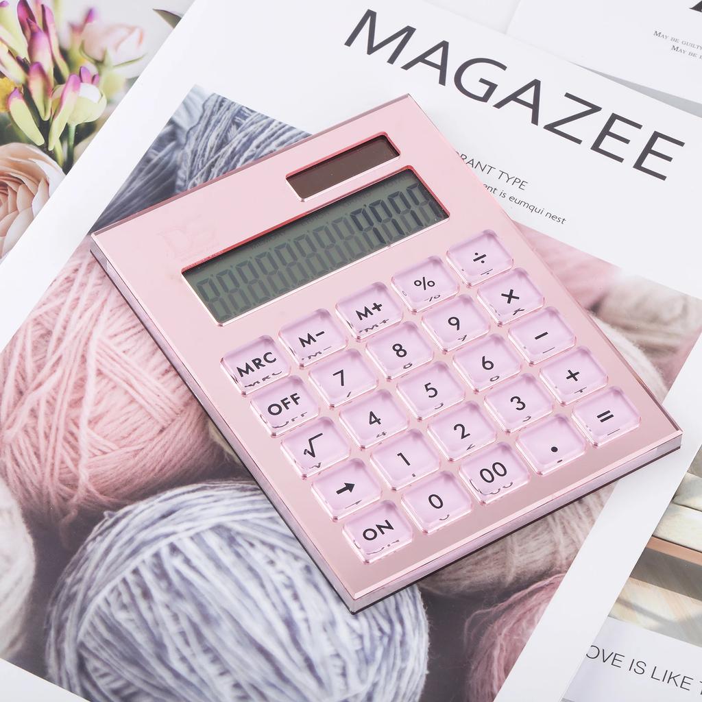 Акриловый калькулятор, гибридный калькулятор с питанием от батареи и солнечной энергии, базовый калькулятор, настольные аксессуары для дома и офиса