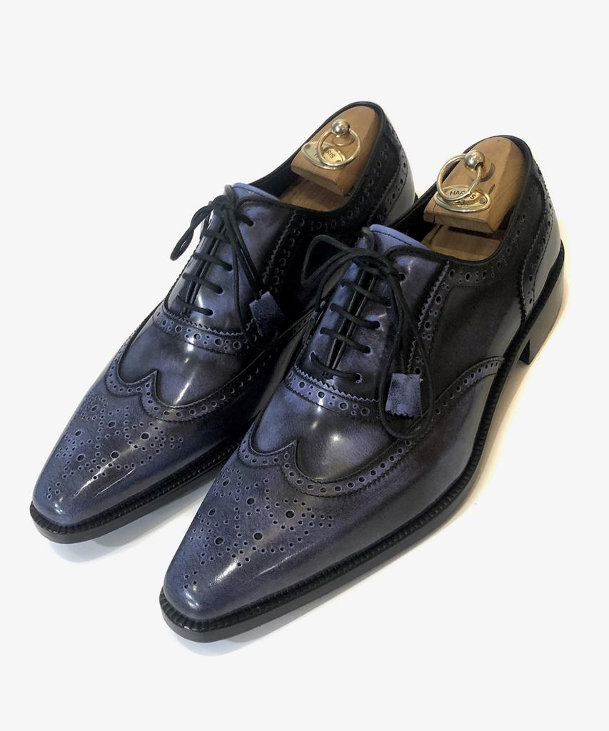 Joenshoe Heritage Wingtip Brogging Oxford Cornflower Blue