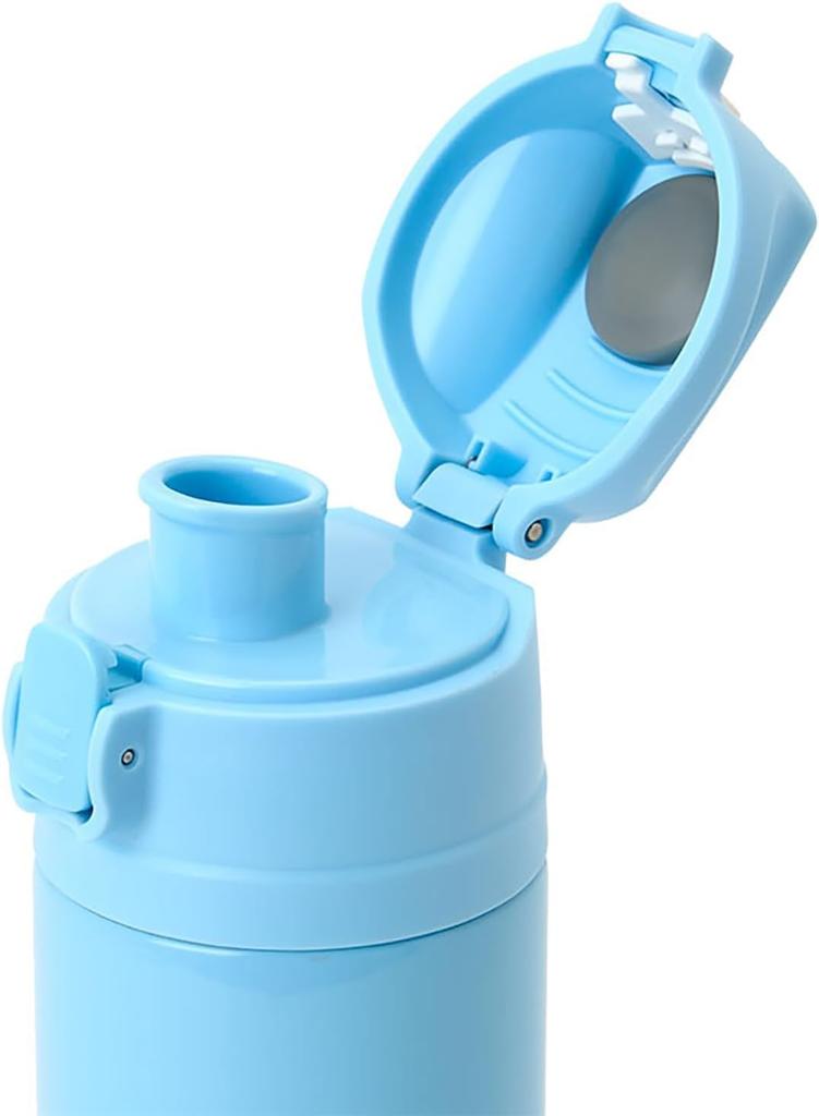 Sanrio Cinnamoroll Cinnamon Stainless Steel Water Bottle, Direct Drinking, Sports Bottle, One-Touch Bottle, Insulated, 470ml, with Cover, Set