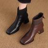 5 см ретро вязаные эластичные короткие ботинки женские осенне-зимние новые толстый каблук средний каблук высокий каблук шерстяное голенище ботинки мартин