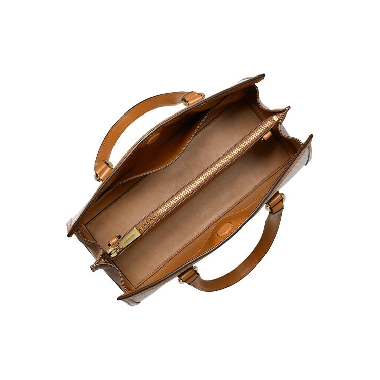 New MICHAEL KORS Cow Leather One Shoulder Handbag Medium Size Women's Vanilla White/Acorn Brown 30F2G7CS2B-149