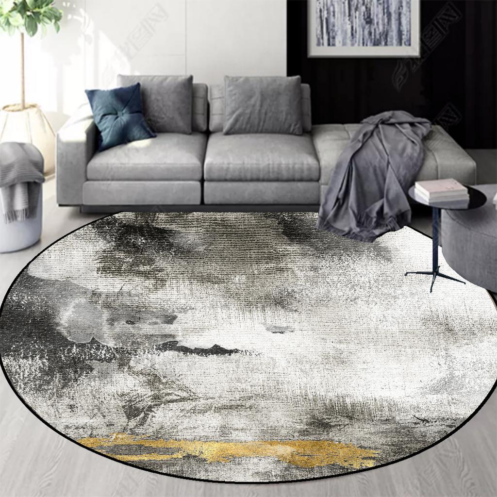 INS Round Carpet Living Room Decoraiton Abstract Luxury Style Large Room Lounge Rug Bedroom Decor Soft Fluffy Study Chair Mat