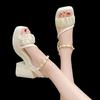 Summer New Fashion Small Thick Sole with Sandals Women French High Heel Thick Heel Fashion Sandals Women