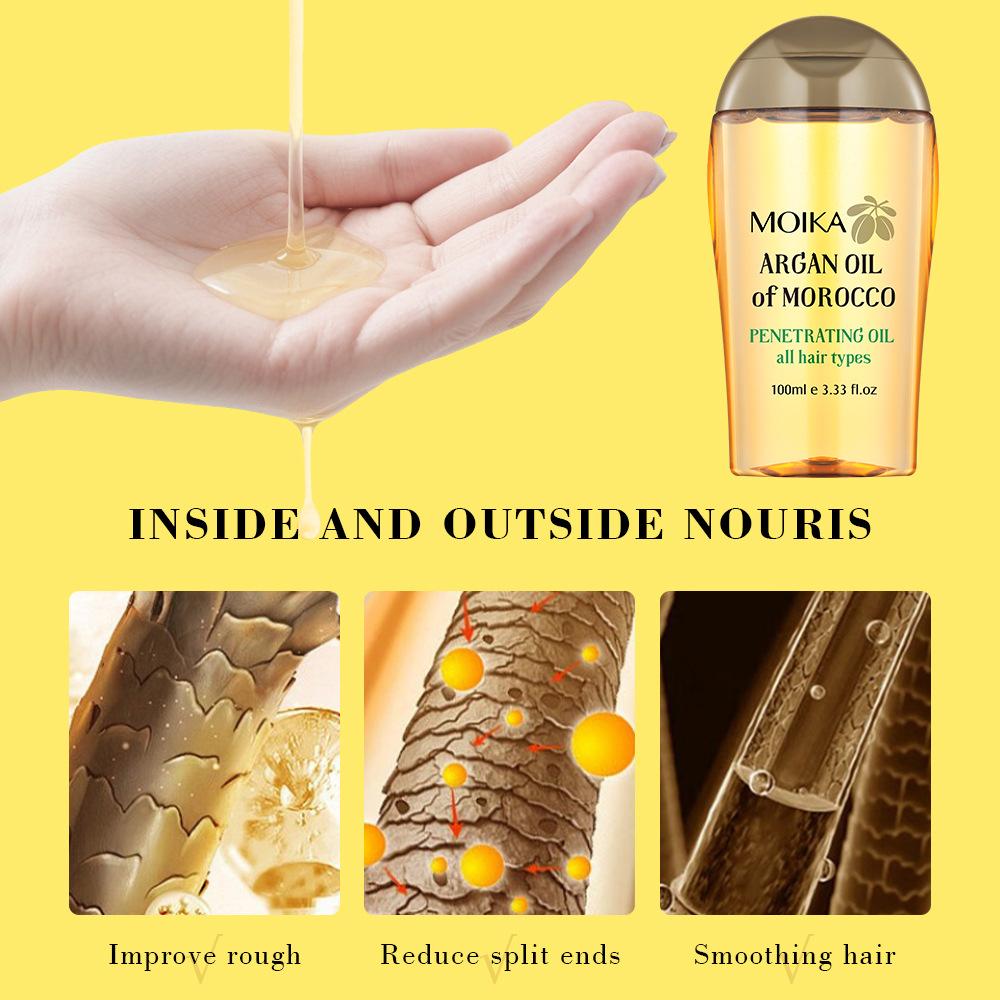 Hair Oil Argan Deep Nourishing Smooth Shine Repair Damaged Treatment