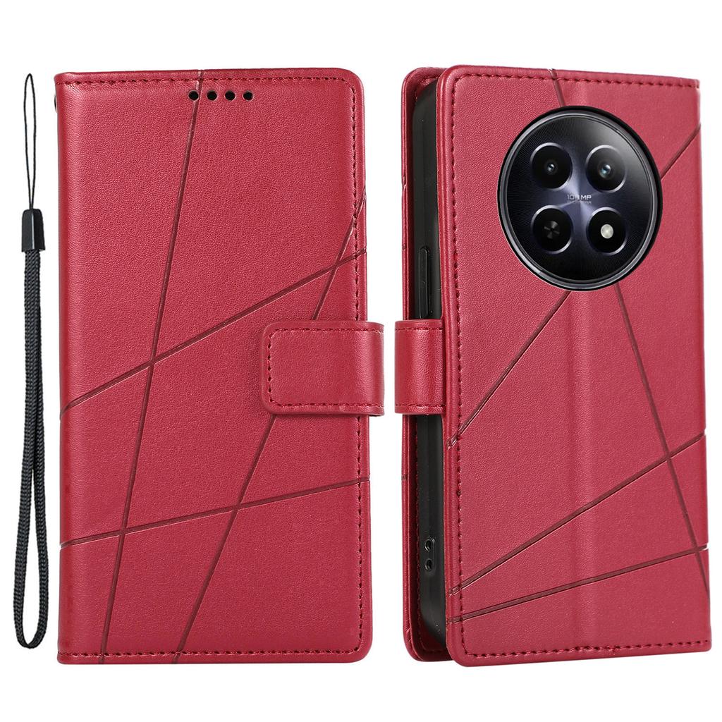 DF-06 Чехол для Realme 12 5G/12x 5G Аксессуар для мобильного телефона Оптовая продажа Кожаный кошелек с оттиском линии Чехол для телефона