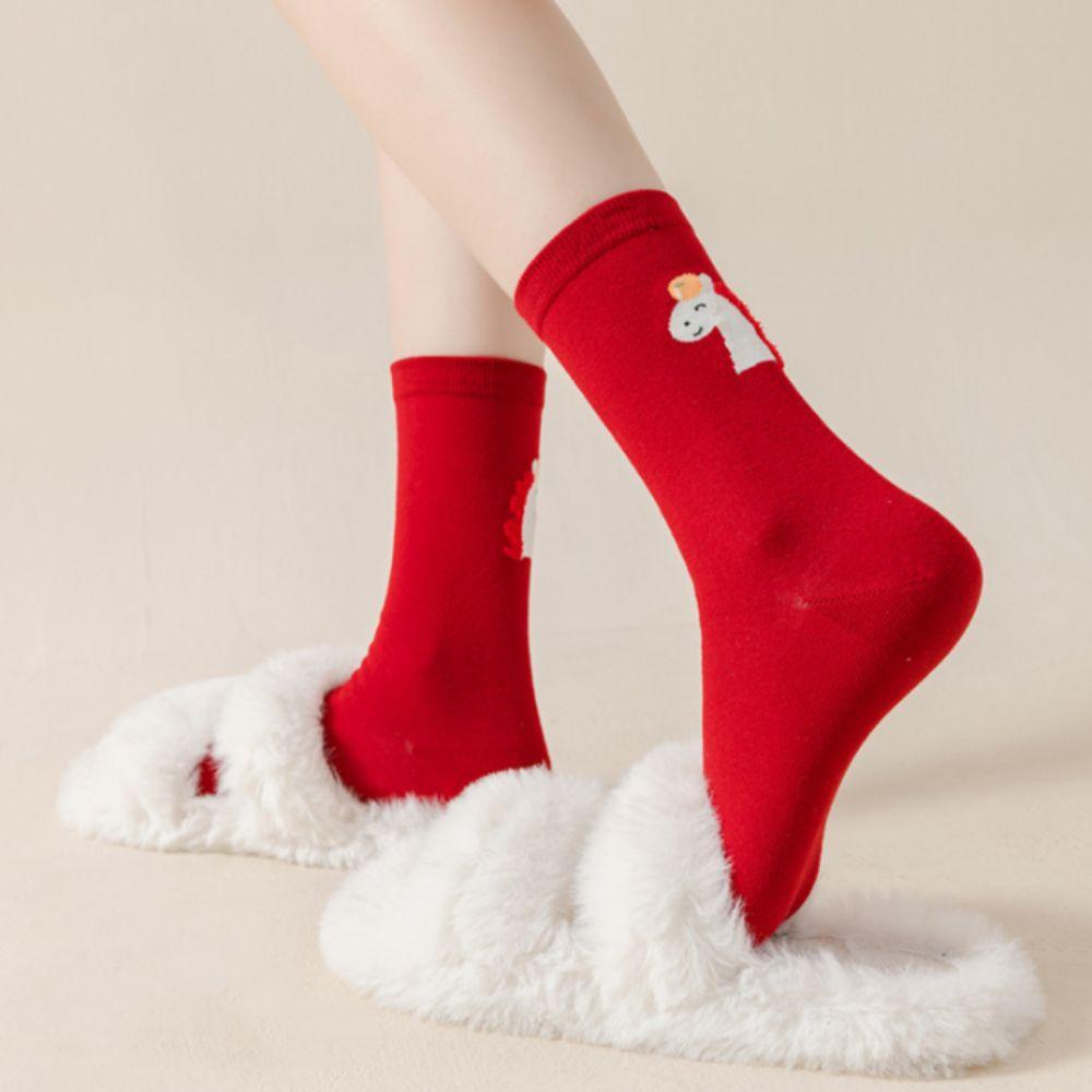 Winter Autumn New Year Tube Socks Cartoon Mid Calf Year of The Horse Socks Comfortable Good Luck Zodiac Year Cotton Socks Gift