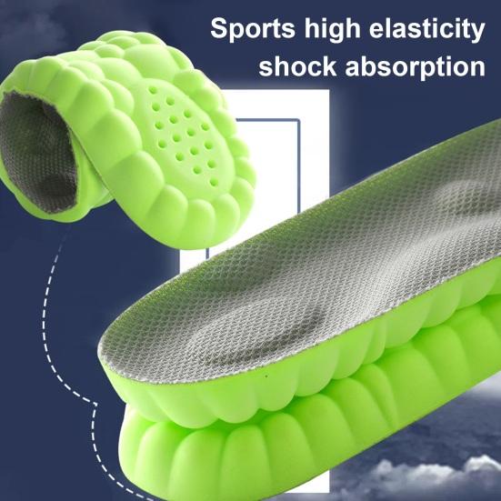 1 пара 4D Cloud Insoles Мягкие дышащие амортизирующие вставки из пены с эффектом памяти для спортивной обуви Мужские и женские стельки с поддержкой свода стопы Ортопедические массажные подушечки для ног