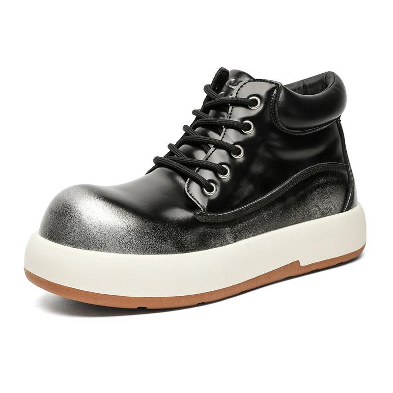 Мужские модные ботинки на платформе большого размера, туфли-балетки из натуральной кожи, панк-рок, платье, ковбойские ботильоны, с большой головкой, пустынные ботинки для мужчин