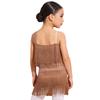 Girls Tassel Latin Dance Dress Asymmetrical Fringe Shiny Rhinestones Cutout Stage Performance Costume