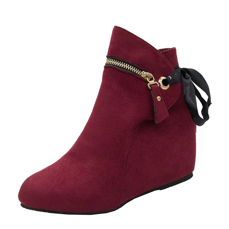 Модные ботинки женские ботильоны для женщин на танкетке зимняя обувь женские повседневные ботинки на молнии размер 35-43 Botas Mujer 559