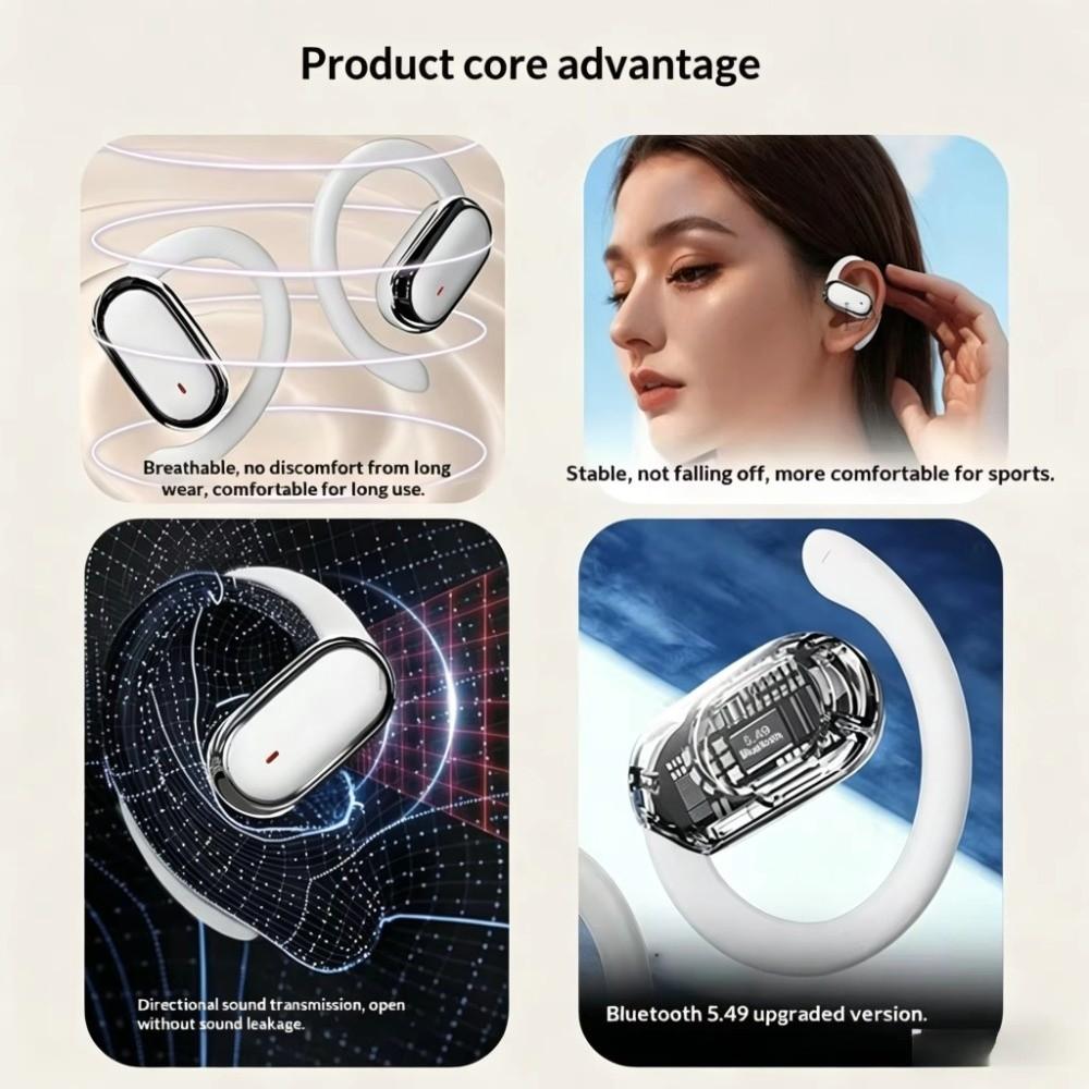Smart LED Display Bluetooth Earbuds Earhook Design Sports Headphones Music Listening