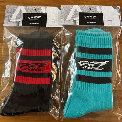 DRT Custom Socks 2 Pair Set Black Red Turquoise Rare Japan