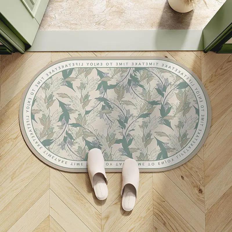 Легкий роскошный европейский цветочный впитывающий коврик для пола в ванной, коврик для двери в ванную, туалет, мягкий коврик для ног с диатомовой грязью в туалете
