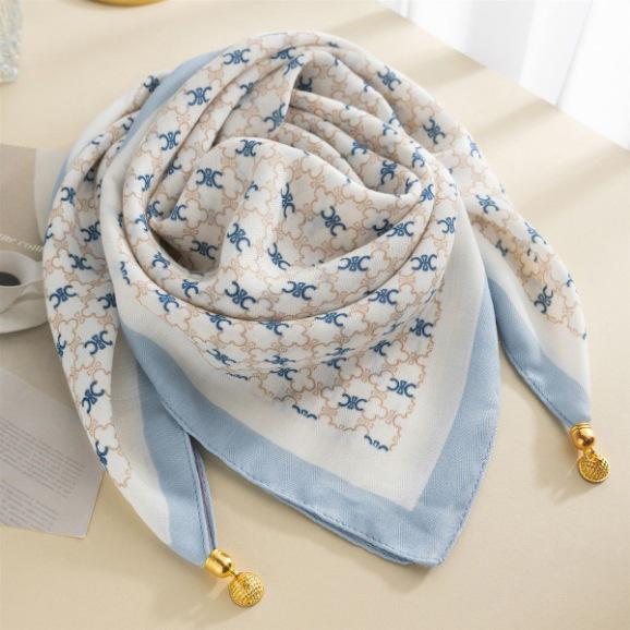 Spring & Autumn Influencer Silk Scarf: Trendy, Versatile, Elegant Style for Ladies