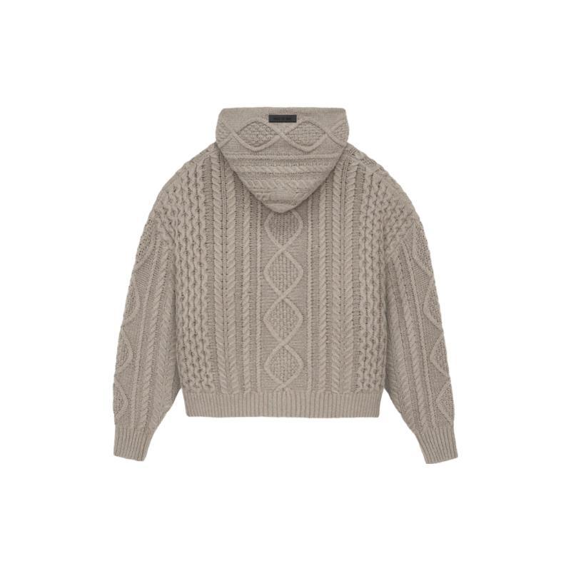Fear of God Essentials FW23 Cable Knit Hoodie 'Core Heather' Men's 192BT234394F