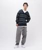 AVIREX V-NECK BORDER KNIT M 120 navy 783-4240006