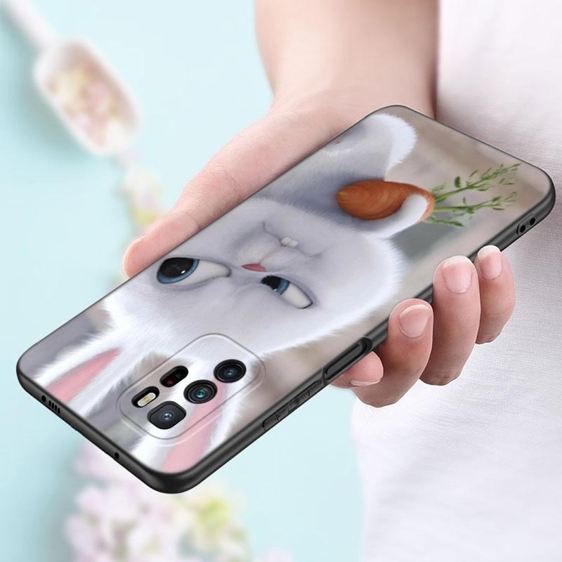 Cartoon Rabbit Phone Case For Xiaomi Redmi Note 7 8 9 10 Lite 11 11E 11T 12 Pro 11S 4G 10T 5G 8T 9S 10S Soft TPU Black Cover