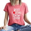 Summer Women's Solid Color Letter Cotton Loose Round Neck Short Sleeved T-shirt