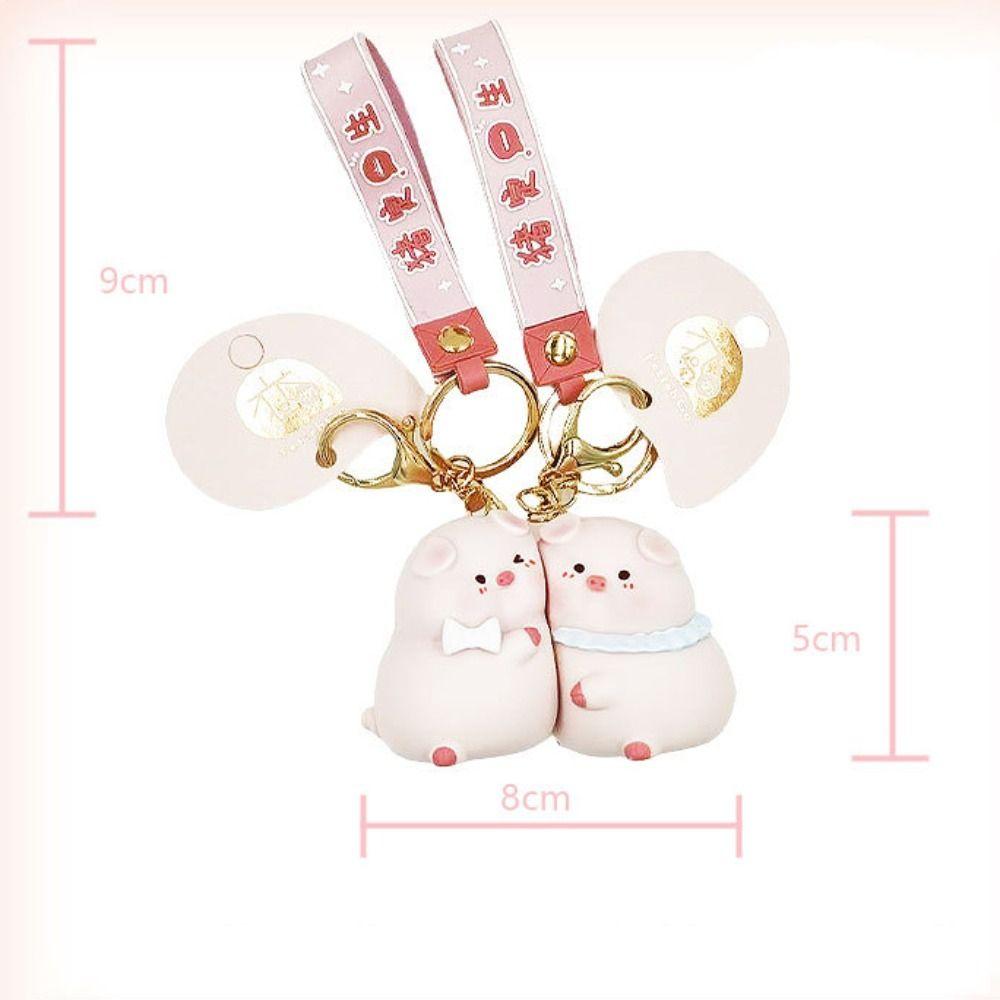 Cute School Bag Pendant Creative Couple KeyChain New Pig Pendant Men Women