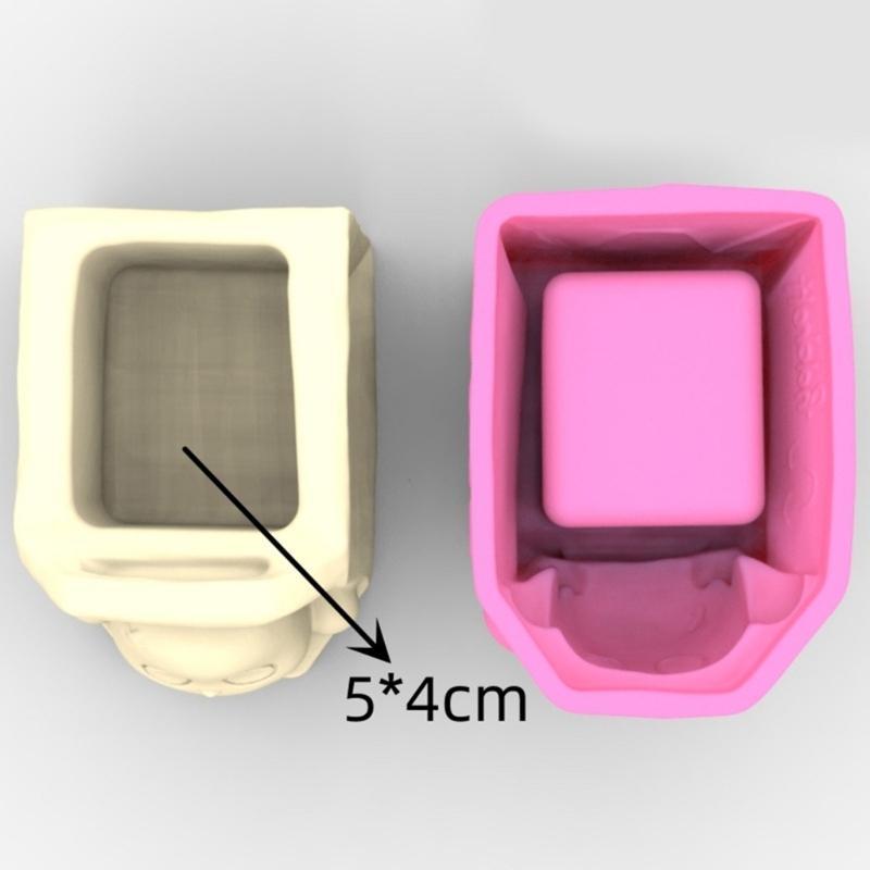 Cute Panda Head Shaped Planter Mold Flowerpots Molds Silicone Concrete Mould Hand-Making Supplies for Flowerpot Crafting