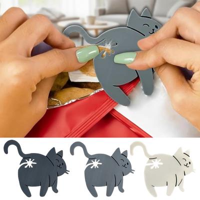 Кошачий зажим для хлеба Смешные 3D-печатные зажимы для пакетов в виде кошачьей попы для любителей кошек Многоразовый запайщик пакетов для хлеба и чипсов Необычный кухонный гаджет для домашнего декора