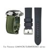 Для Panerai 24 мм Новый нейлоновый ремешок для часов для LUMINOR SUBMERSIBLE PAM01287 01288 01289 Сине-зеленый серый холщовый ремешок
