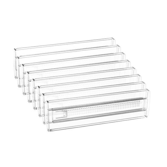 Adjustable Drawer Divider Clear Drawer Organizer Expandable Drawer Separator for Clothes Baby Utensils Cutlery Bedroom Kitchen Drawer Organization
