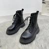 New In Booties Platform Chunky Black Female Short Shoes On Offer Sale Large Size Warm Hot Footwear Goth Pu Women's Ankle Boots