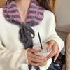 1Pieces Small Scarf Women Korean Style Neckband Ear Warmer Dual-Purpose Hat Striped Knitted Wool Mountaineering Scarf