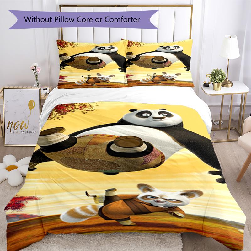 Kung Fu Panda Quilt Cover Set Suitable For Living Room Machine Washable Perfect Gift For Friends Family